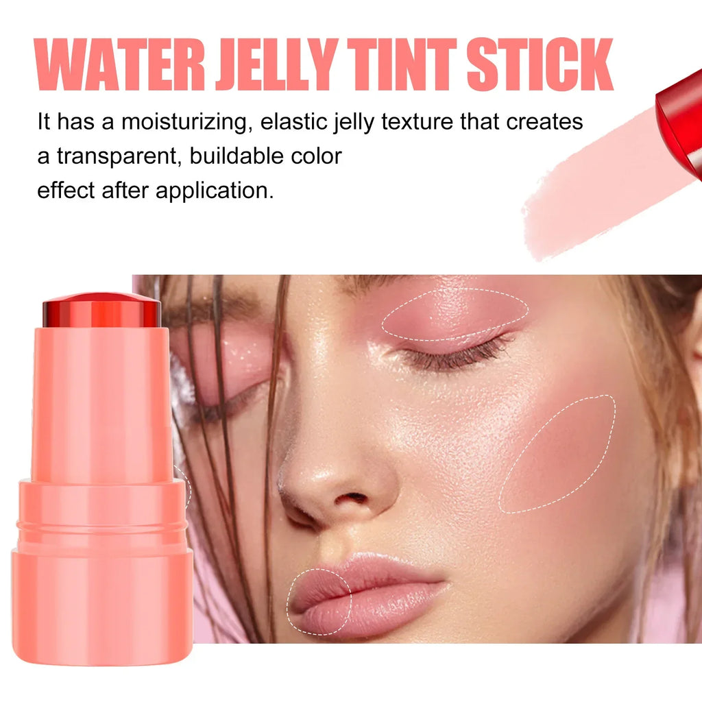 Blush en gel d'eau, gloss à lèvres multicolore, waterproof, longue tenue, crème à joues hydratante, stick teinté pour les lèvres, maquillage beauté