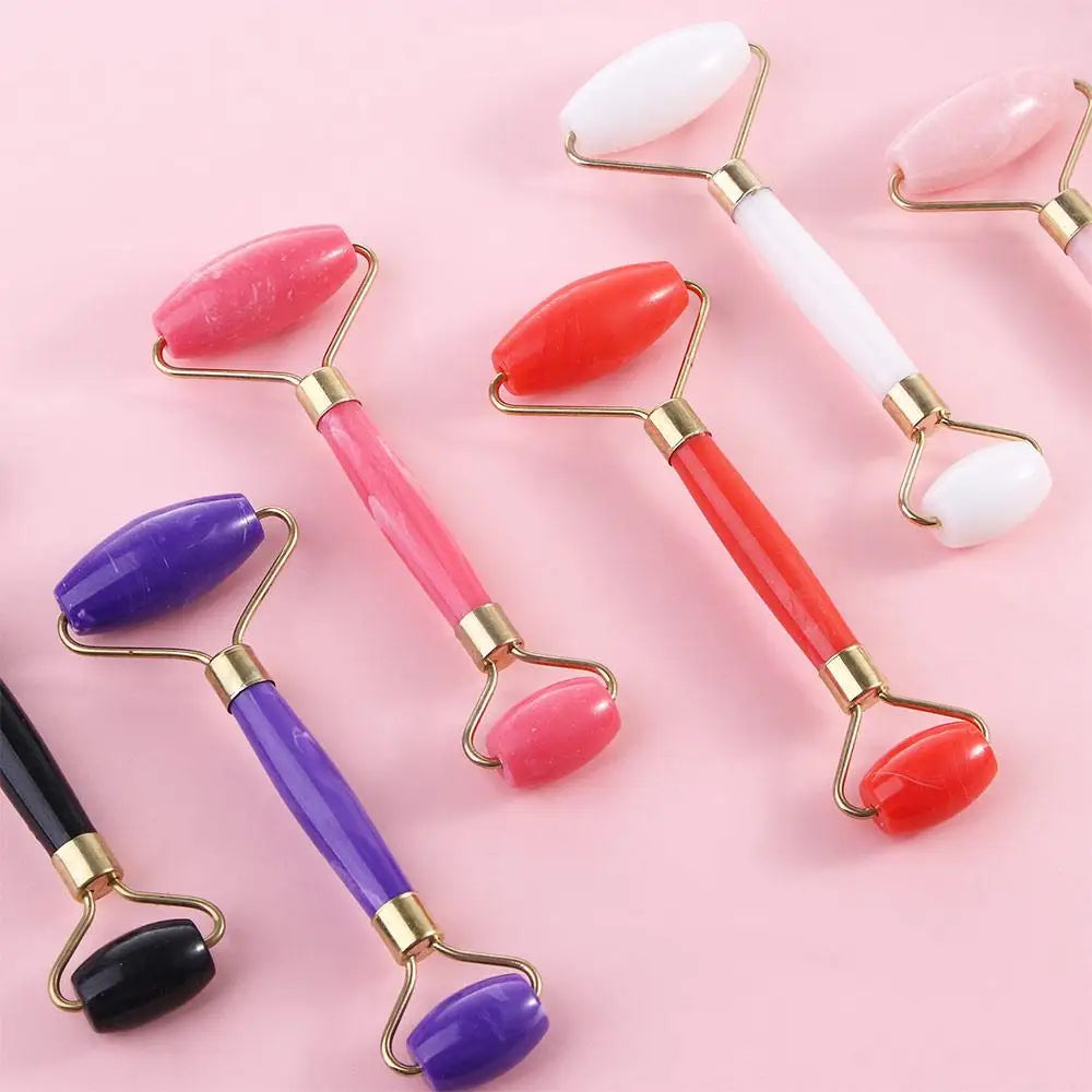 Massage facial relaxant pour femmes : rouleau de massage anti-âge et anti-rides, effet lifting, double tête.