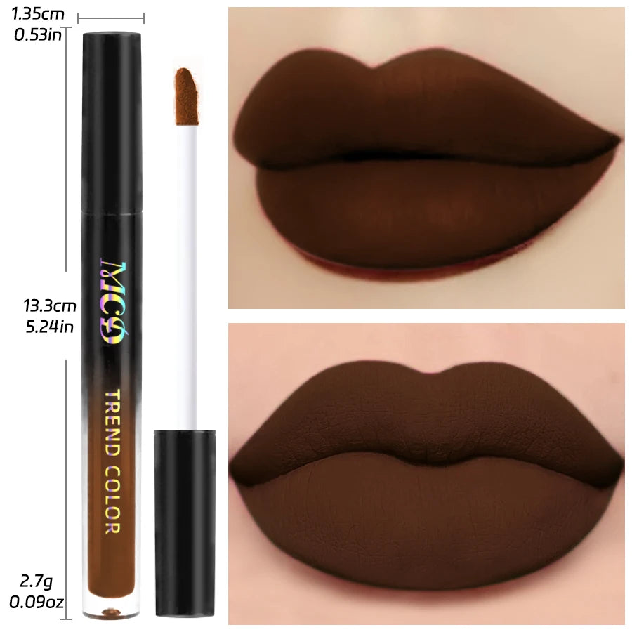 1 Gloss à lèvres mat waterproof longue tenue, effet velours, brillance sexy, maquillage, encre à lèvres, cosmétique