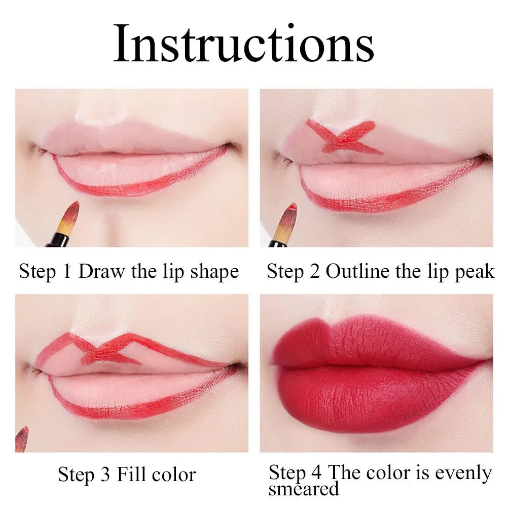 Pinceau à lèvres rétractable, outil de maquillage portable, avec capuchon de protection, pour les yeux et les lèvres.