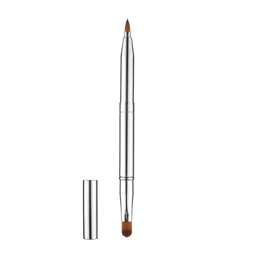 Pinceau à lèvres rétractable, outil de maquillage portable, avec capuchon de protection, pour les yeux et les lèvres.
